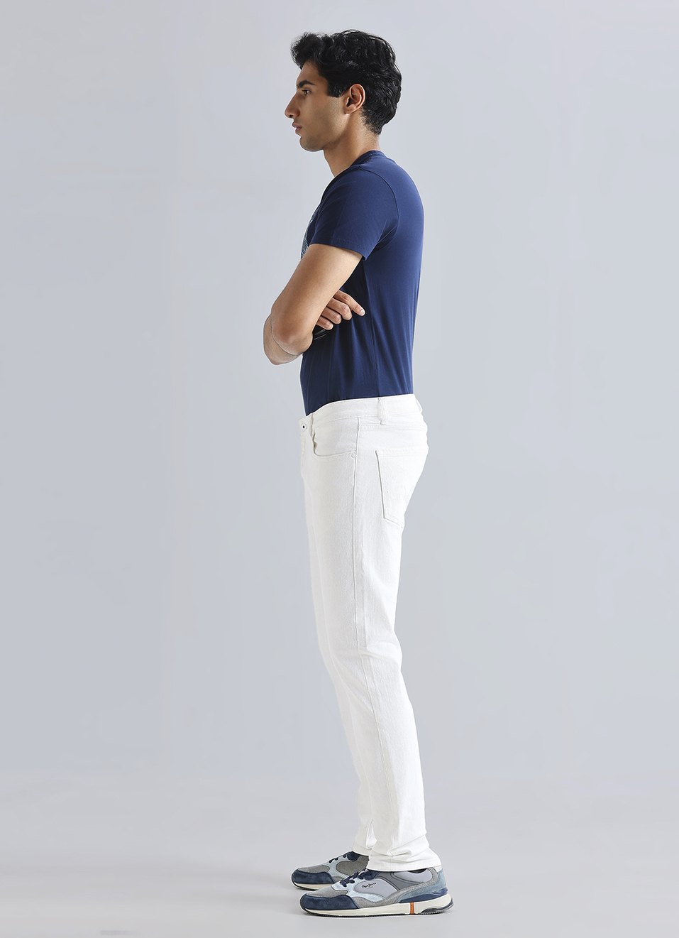 Vapour White Mid Waist Jeans, , large image number 5