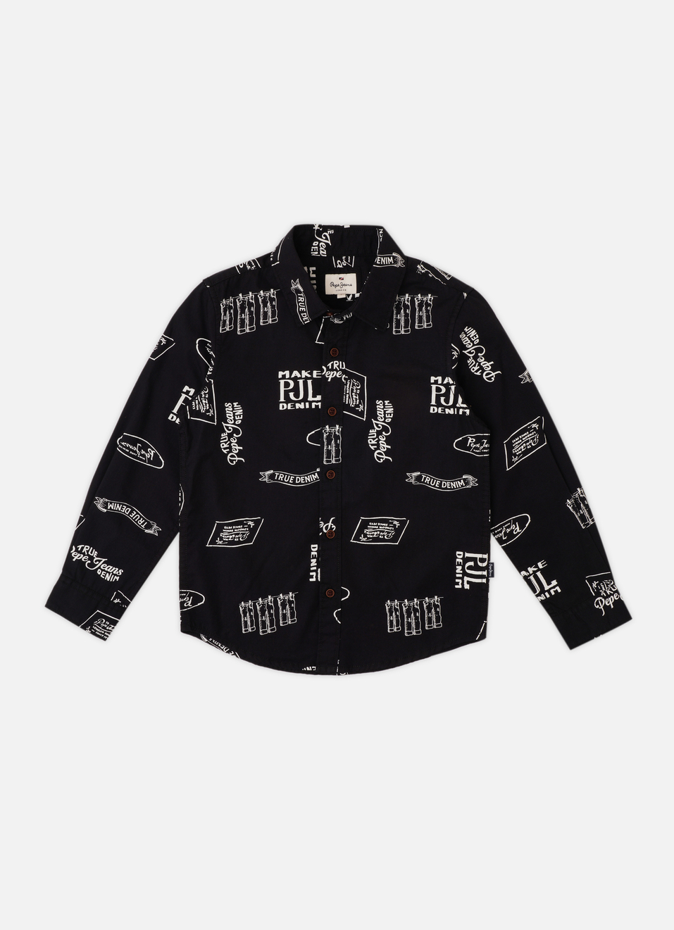 Boys White Printed Full Sleeve Shirt, , large image number 0