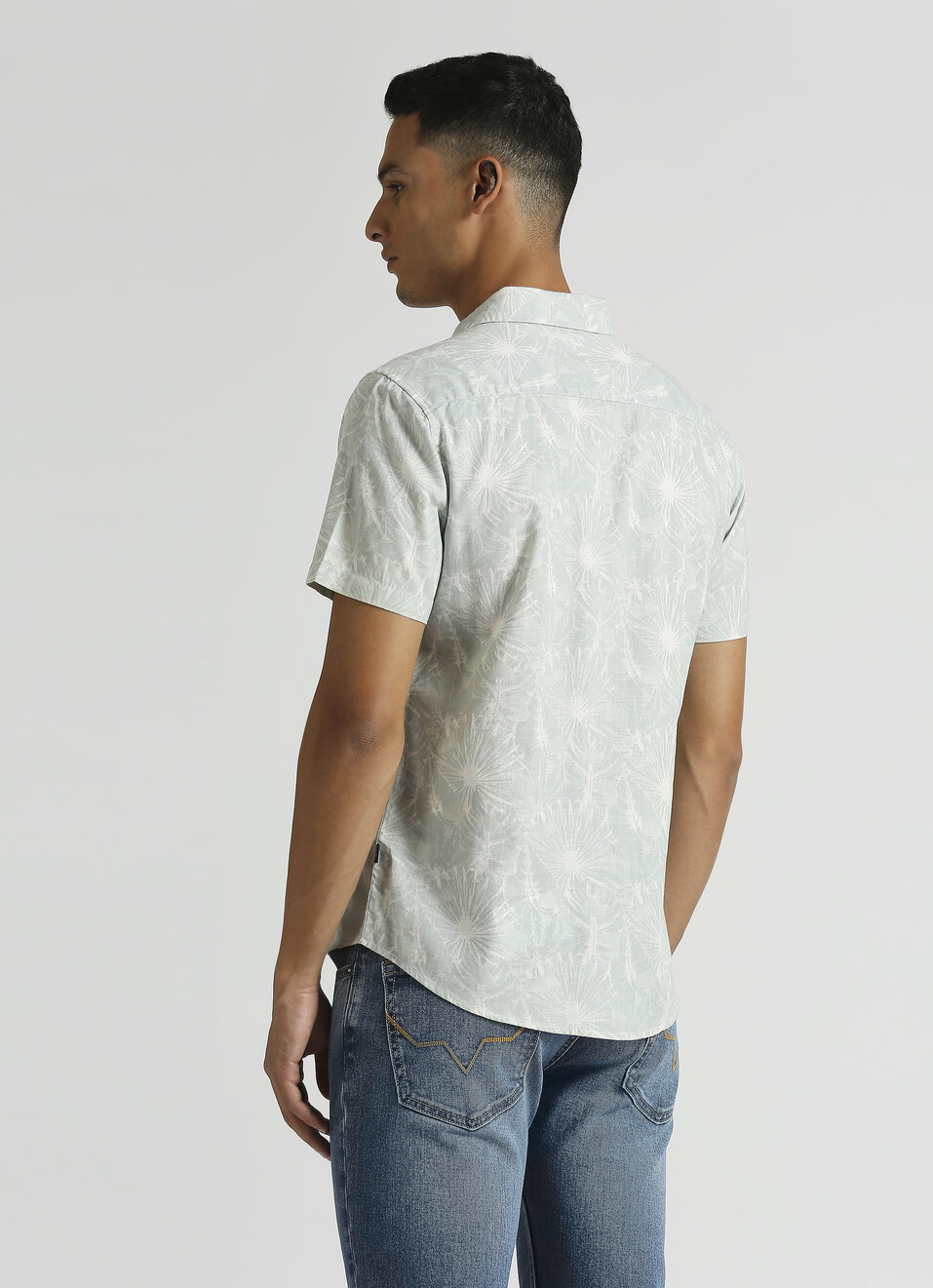Mint Botanical Print Short Sleeve Shirt, , large image number 2