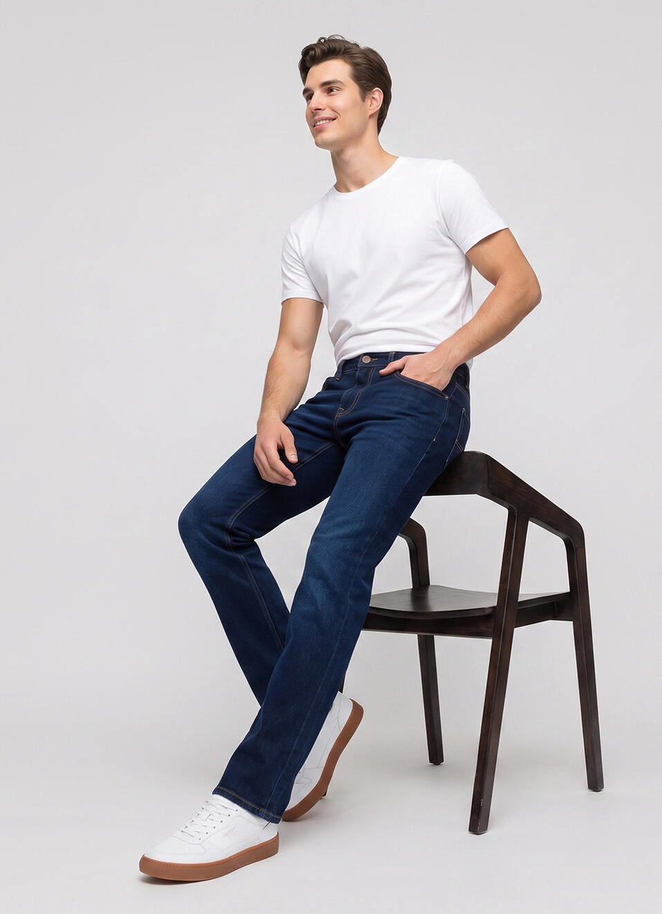 Men Bootcut Mid Rise Stretchable Jeans, , large image number 1