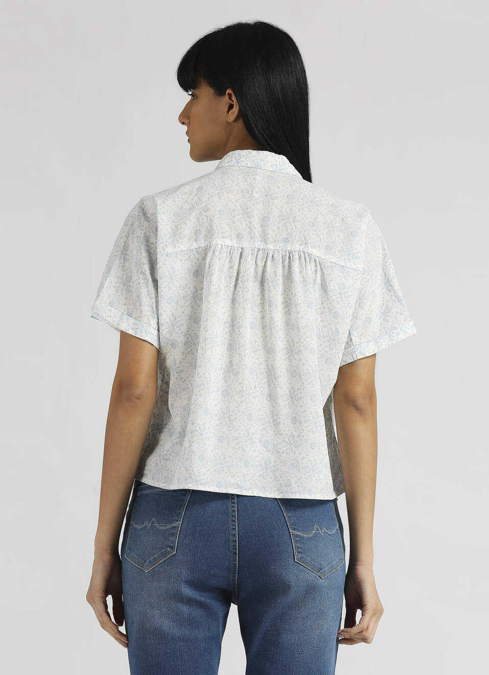 Blue All Over Print Extended Sleeve Shirt, , large image number 2