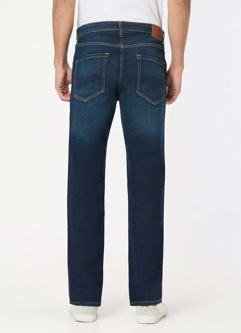 Men Blue Mid Rise Straight Fit Jeans, , large image number 3