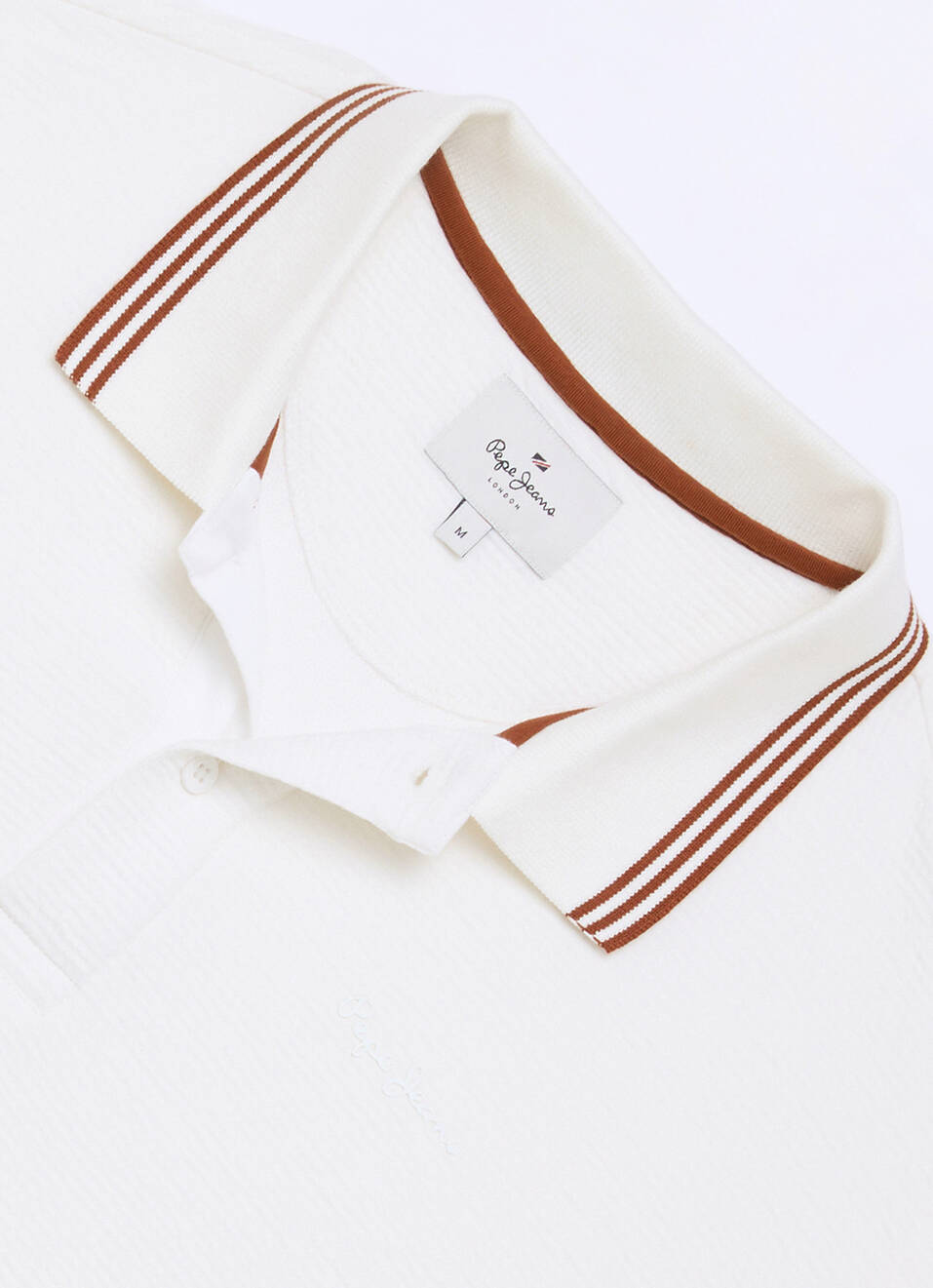 Men Off White Solid Polo Collar T-shirt, , large image number 6
