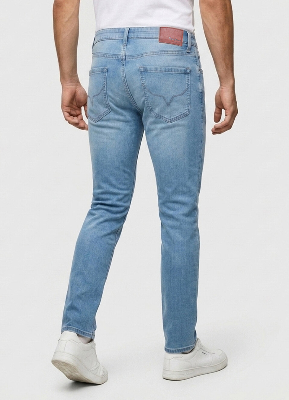 Men Blue Tapered Fit Low Rise Stretchable Jeans, , large image number 3