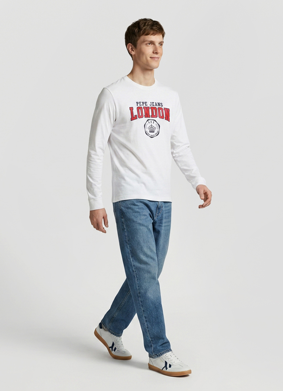 Men White Printed Slim Fit Long Sleeve T-shirt, , large image number 5