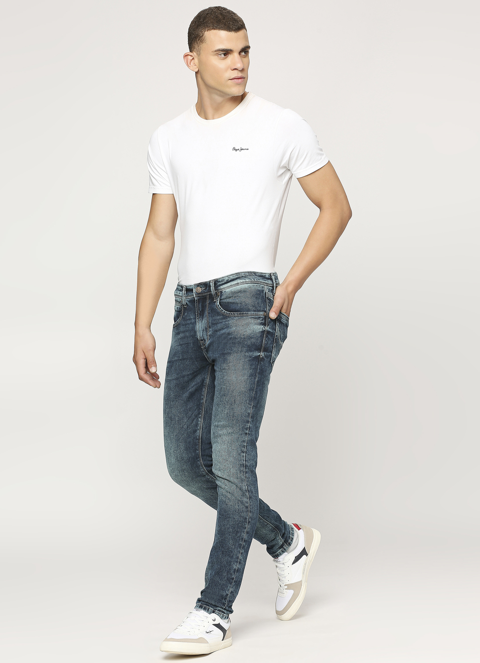 Chinox Blue Mid Rise Skinny Jeans, , large image number 6