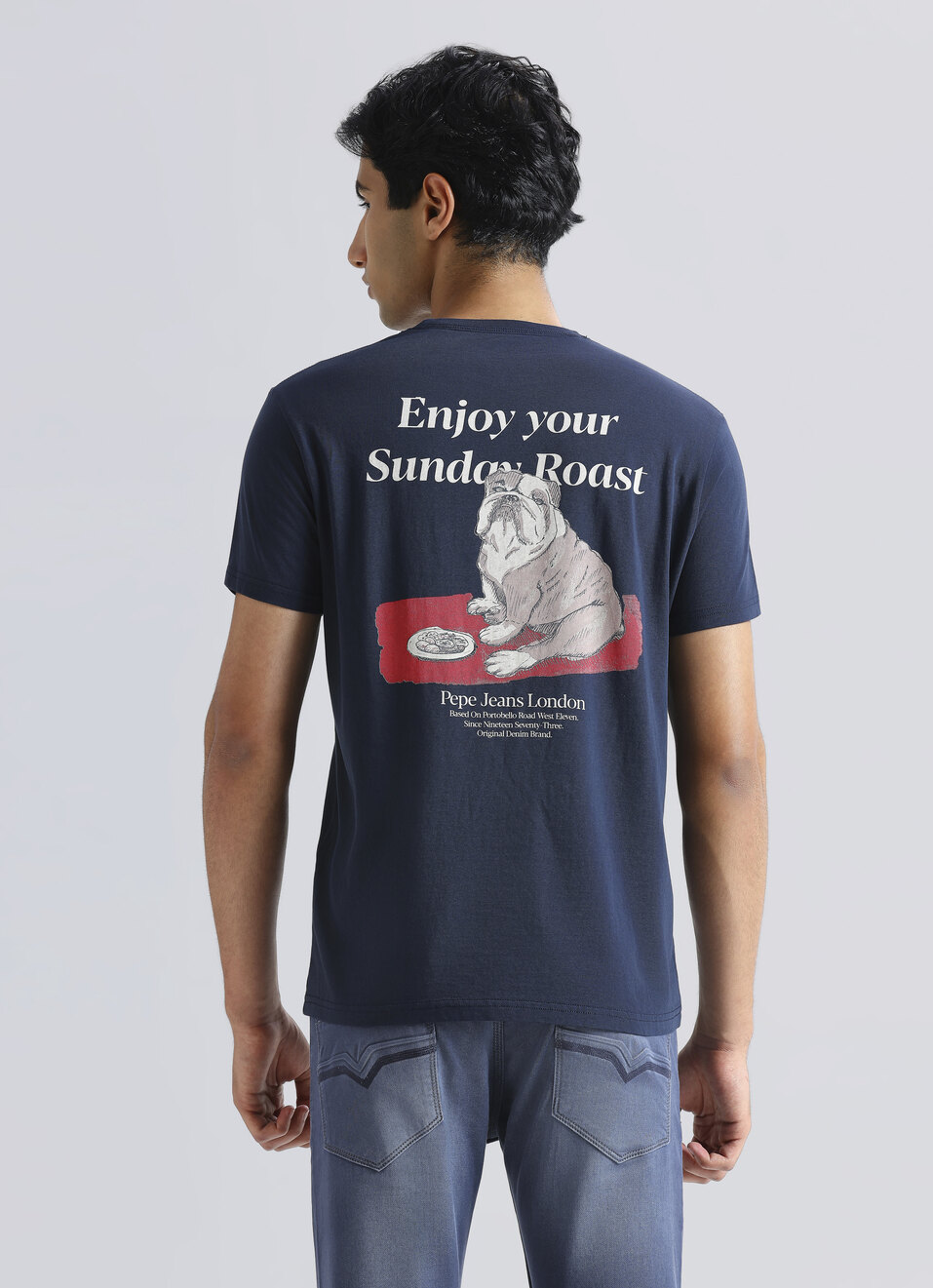 Blue  Graphic Print Short Sleeve T-shirt, , large image number 2