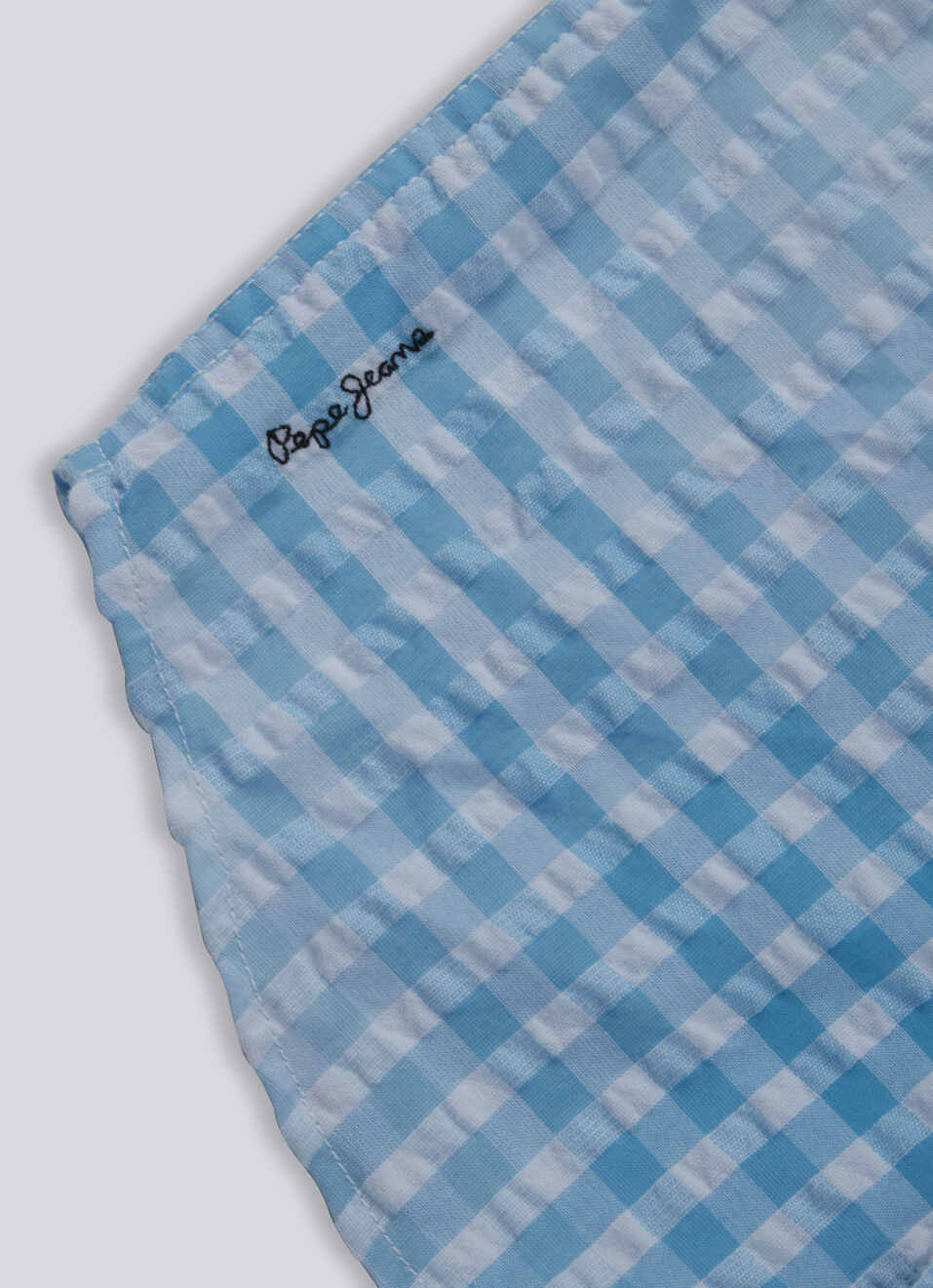 Boys White Check Short Sleeve Seersucker Shirt, , large image number 3