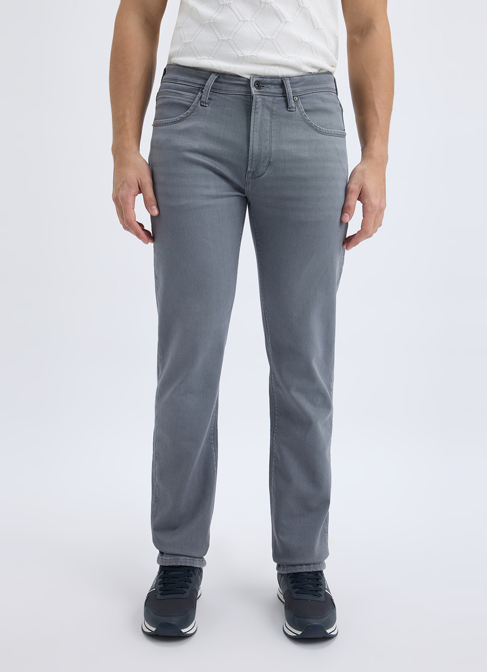 Men Grey Mid Rise Straight Gymindigo Jogger Like Jeans, , large image number 2
