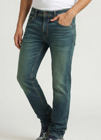 Vapour Dark Blue Low Rise Tapered Jeans