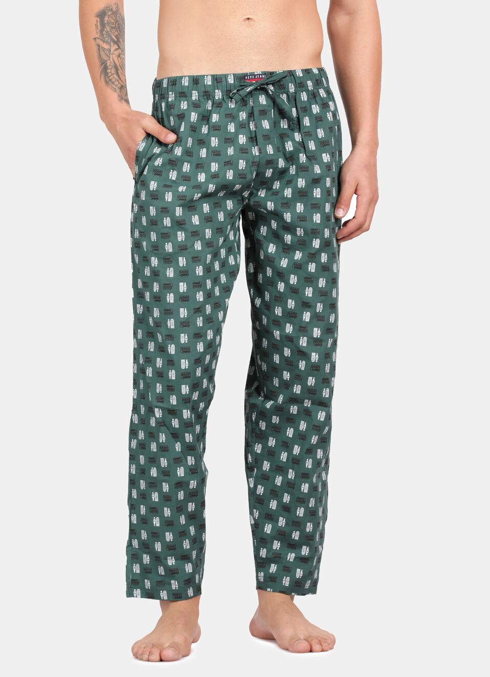 Summer Green Printed Pyjamas, , large image number 1
