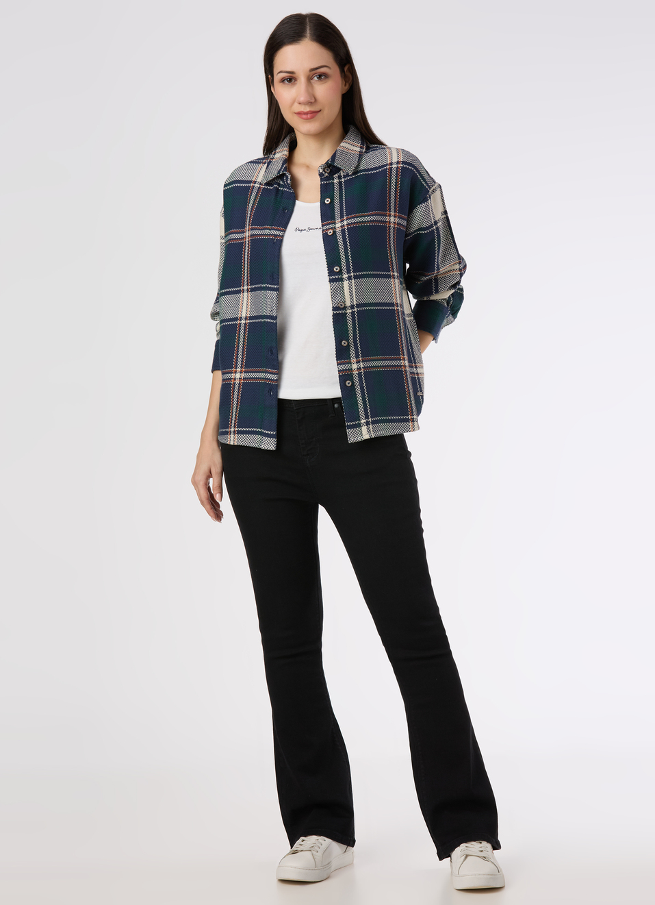 Women Oversized Green Checked Shirt, , large image number 5