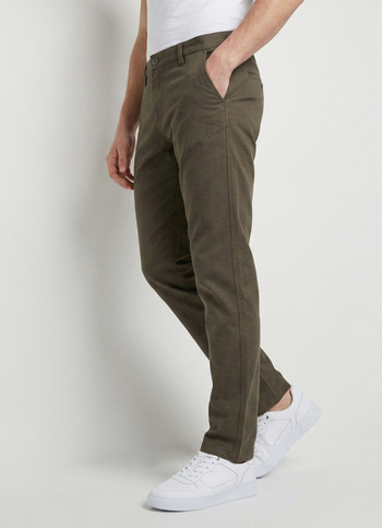 Men Olive Straight Chinos