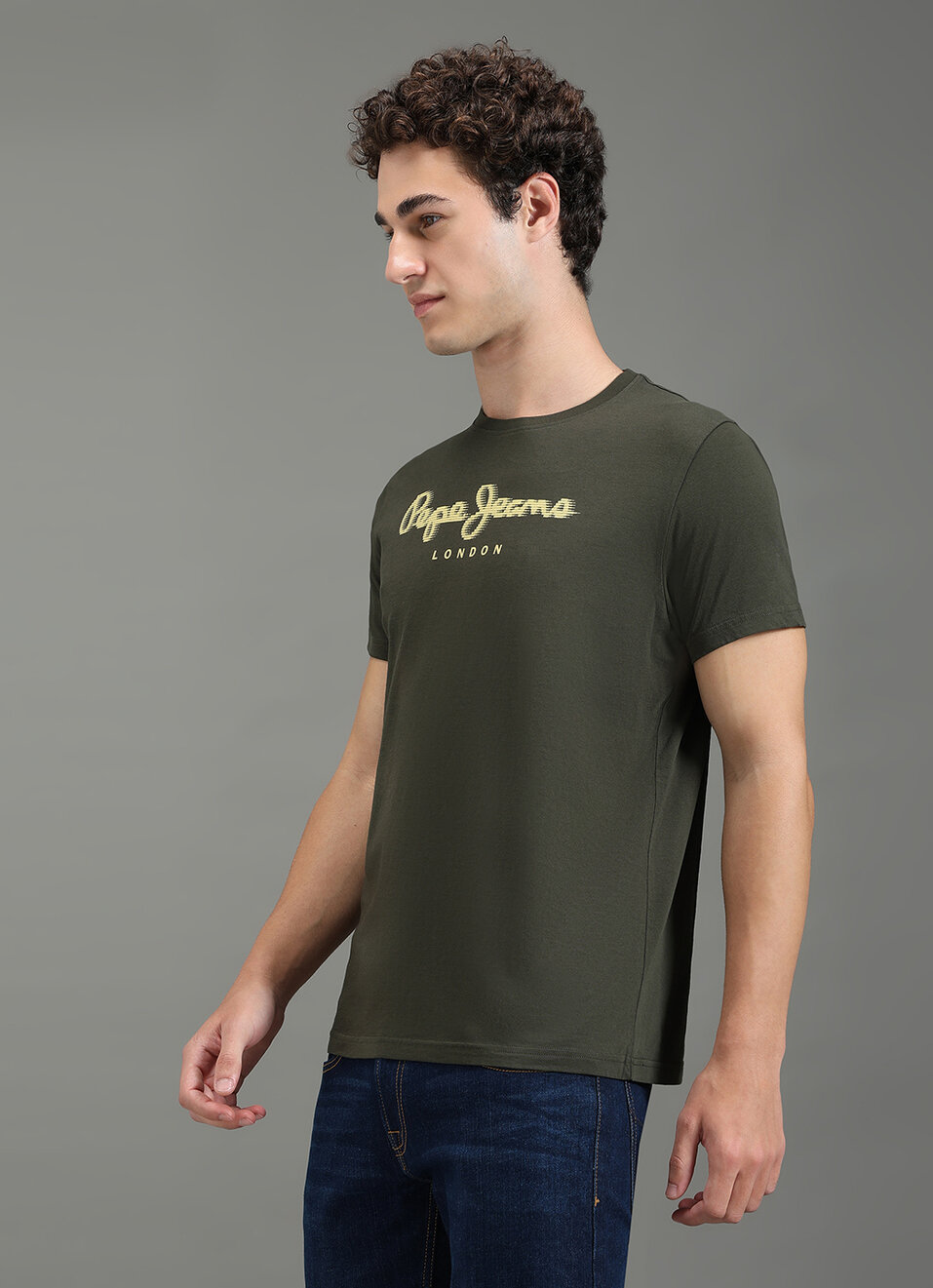 Men Green Graphic Slim Fit T-shirt, , large image number 7