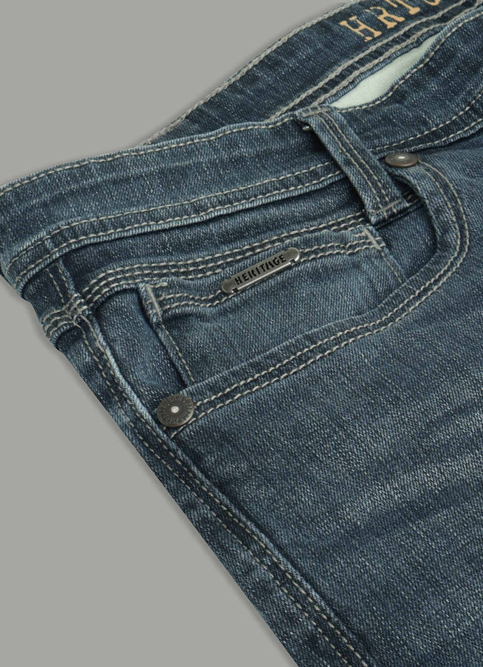 Men Medium Green Used Slim Fit Jeans, , large image number 5