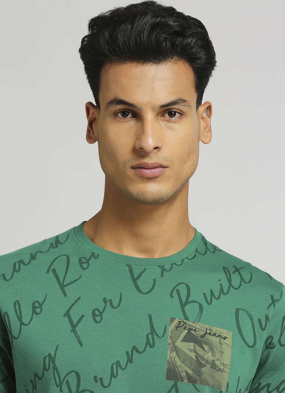 Green Printed Short Sleeve T-shirt, , large image number 4