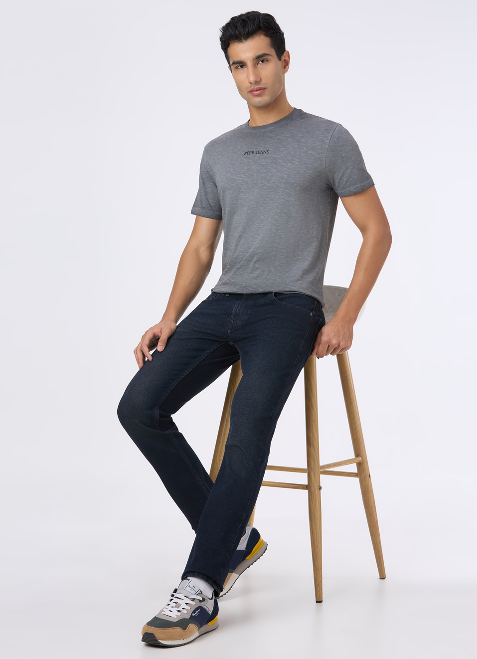 Men Grey Slim Back Print T-shirt, , large image number 5