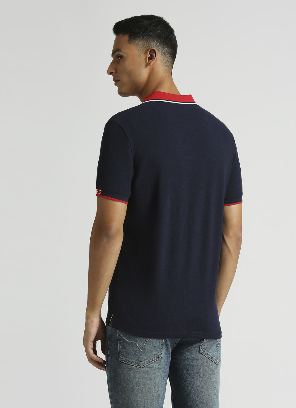 Navy Solid Short Sleeve Polo, , large image number 1