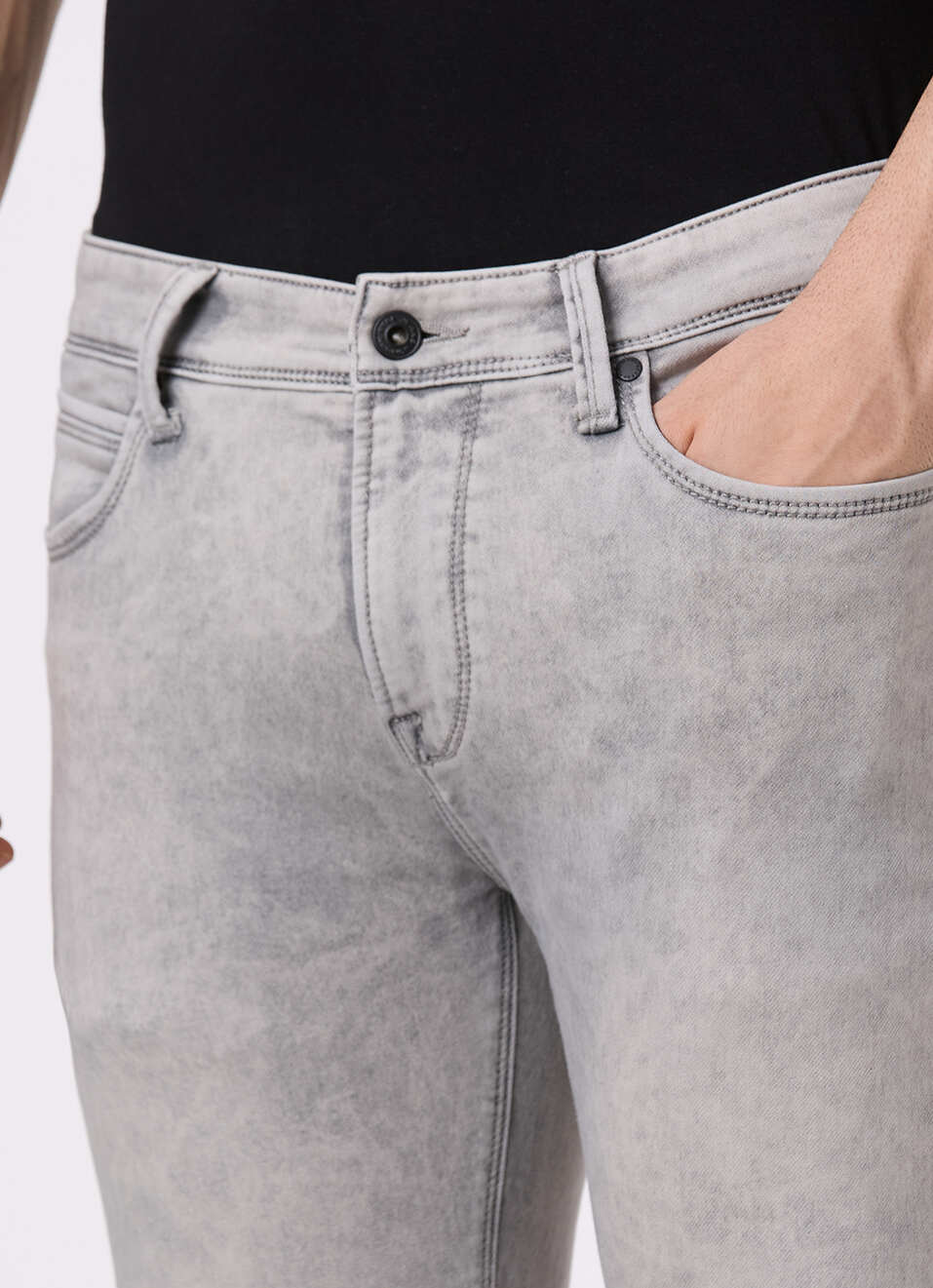 Men Grey Skinny Fit Ankle-length Gymindigo Jeans, , large image number 4
