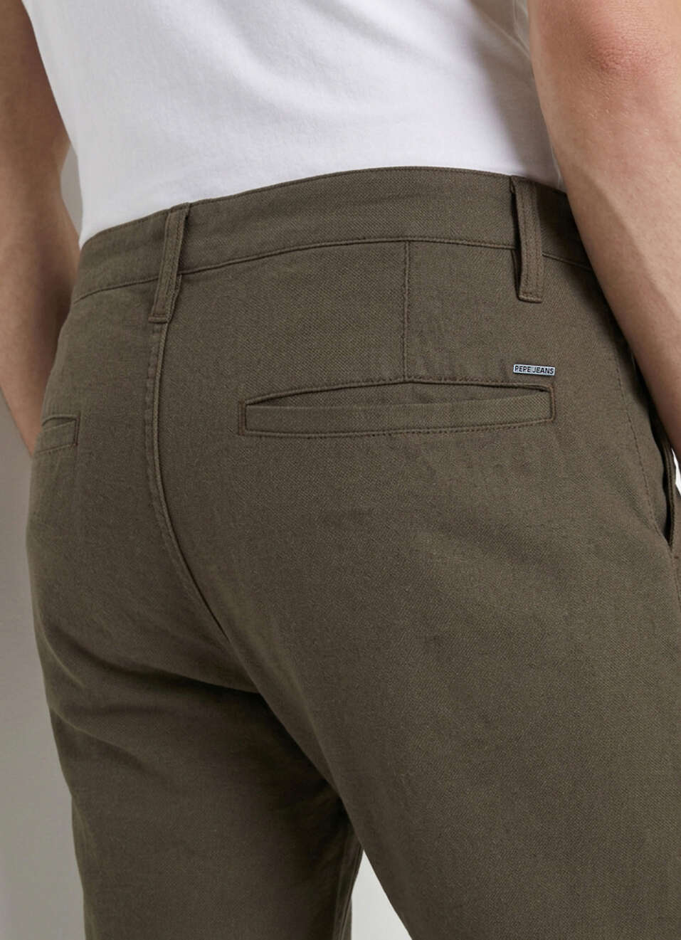 Men Olive Straight Chinos, , large image number 5
