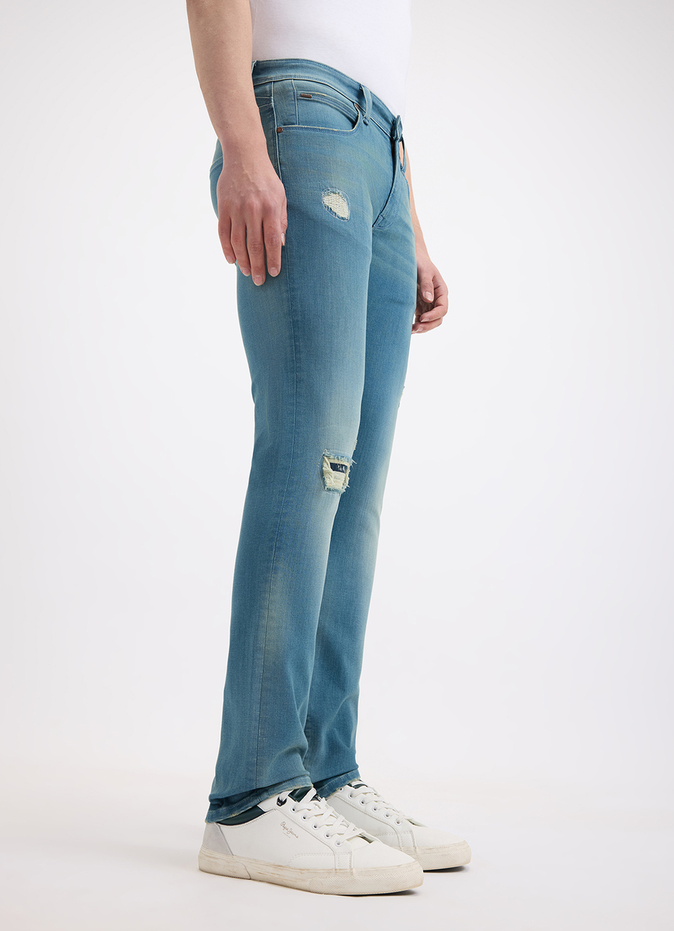 Men Blue Mid Rise Slim Powerflex Extra Stretchable Jeans, , large image number 5
