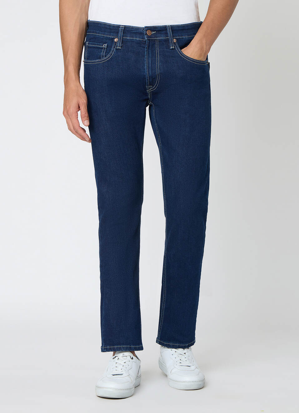 Men Blue Slim Fit Stretchable Jeans, , large image number 2