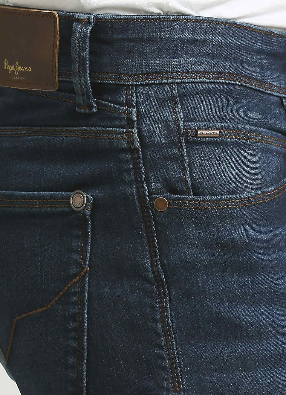 Vapour Dark Blue Mid Rise Slim Fit Powerflex Jeans, , large image number 4