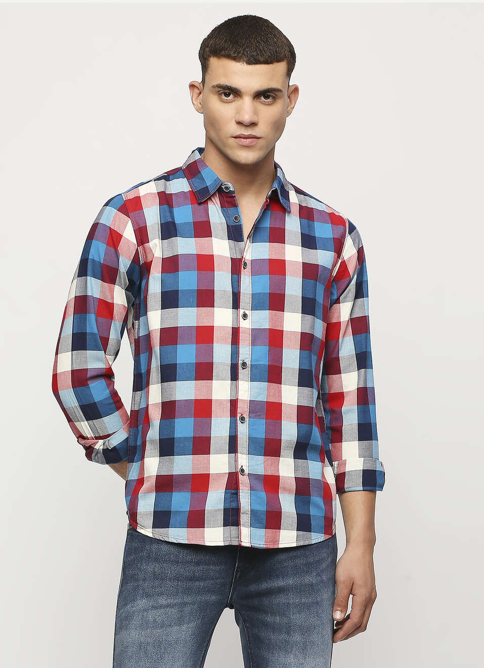 Blue Checks Long Sleeve Shirt, , large image number 0