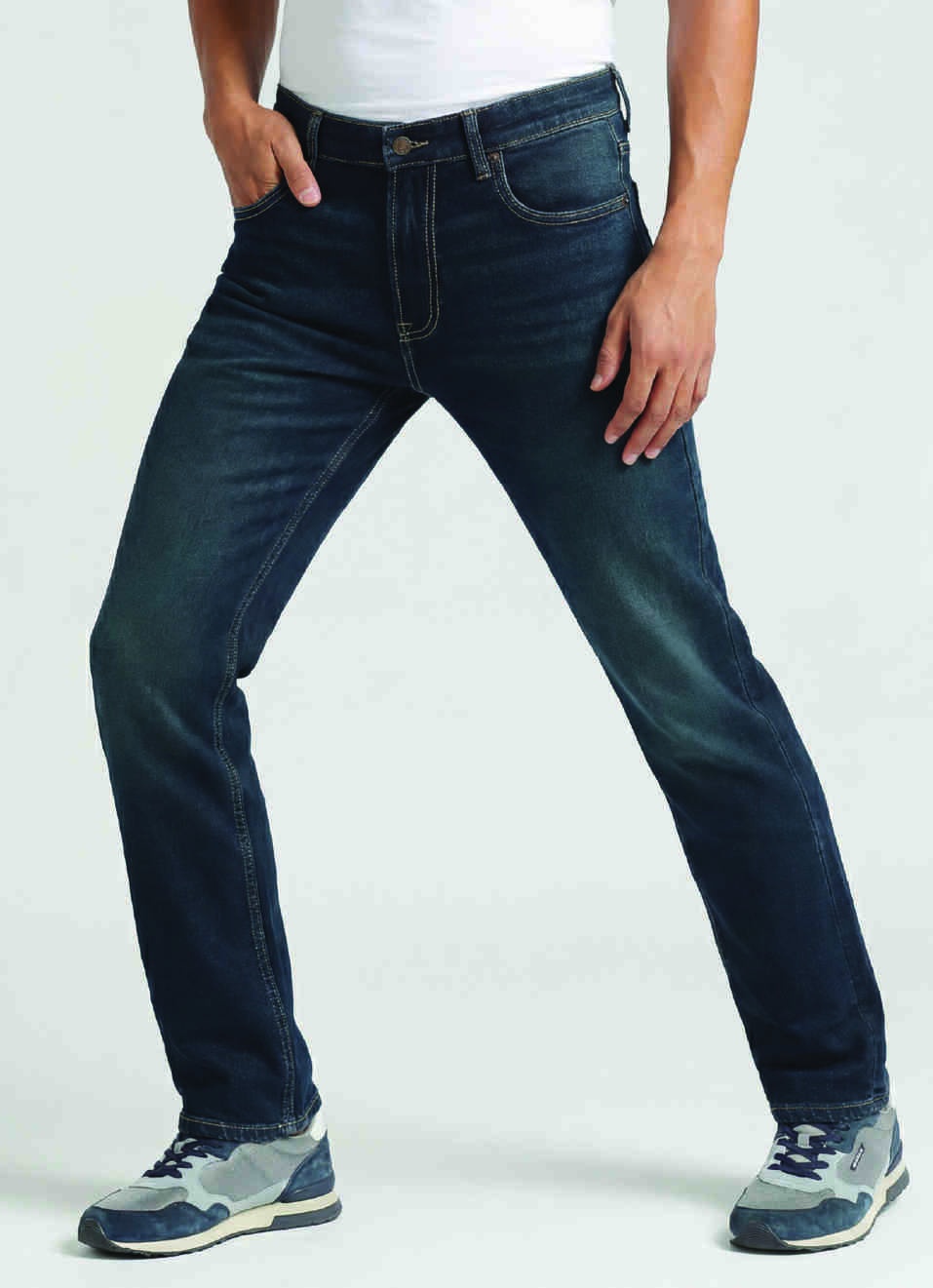 Cash Dark Blue Mid Rise Skinny Fit Jeans, , large image number 0
