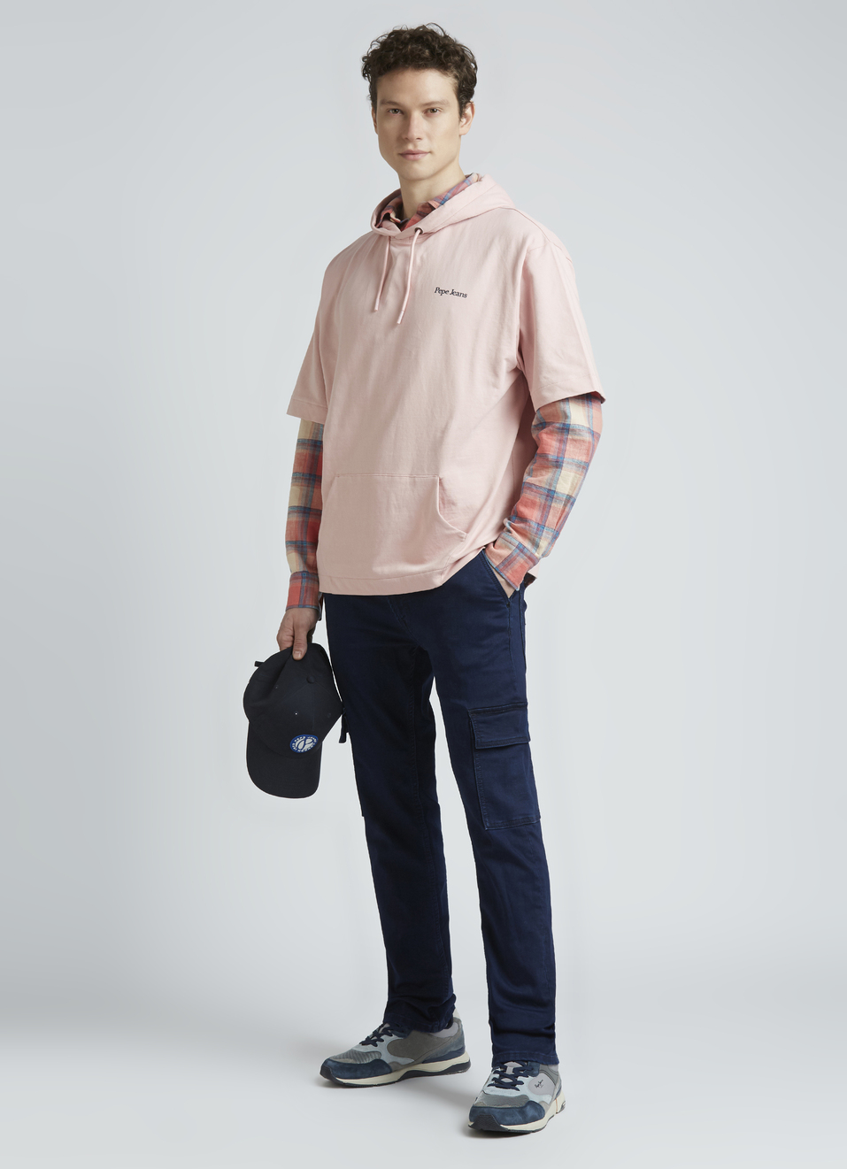 Pink Short Sleeve Oversized Hooded Sweatshirt, , large image number 5