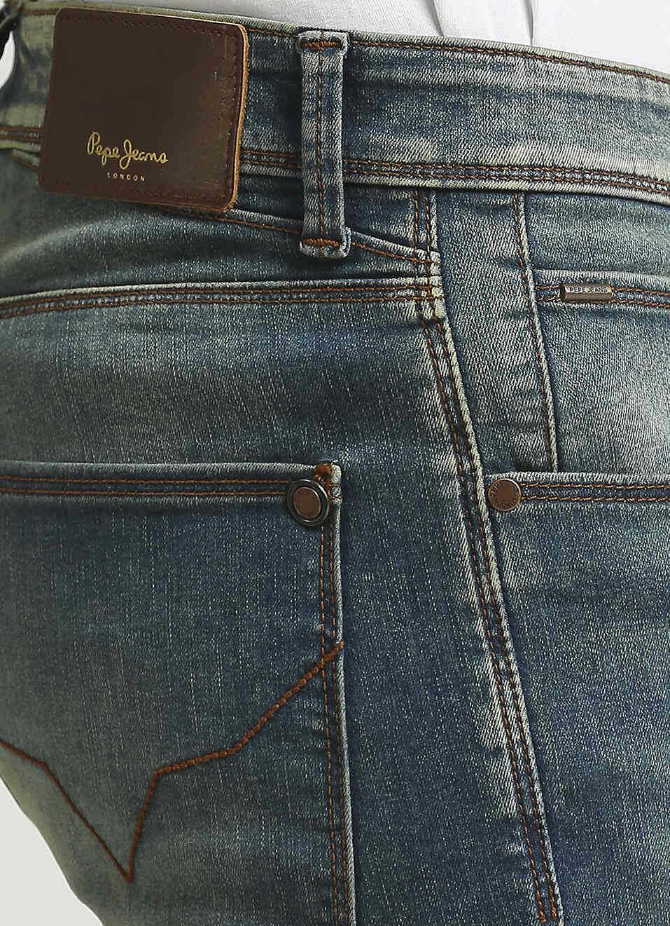 Vapour Dark Blue Mid Rise Slim Fit Powerflex Jeans, , large image number 4