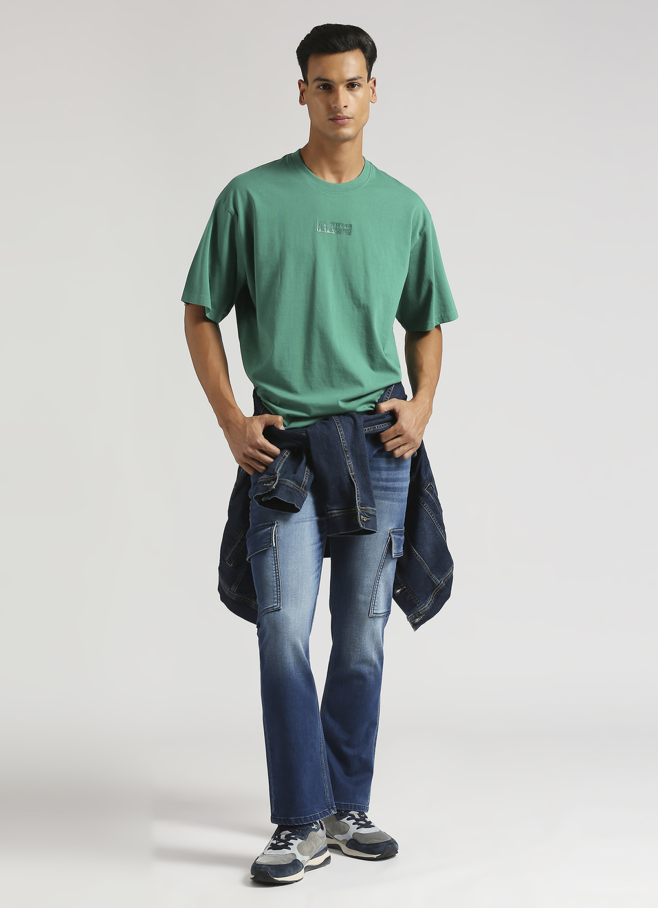 Green Logo Print Oversized Short Sleeve T-shirt, , large image number 5