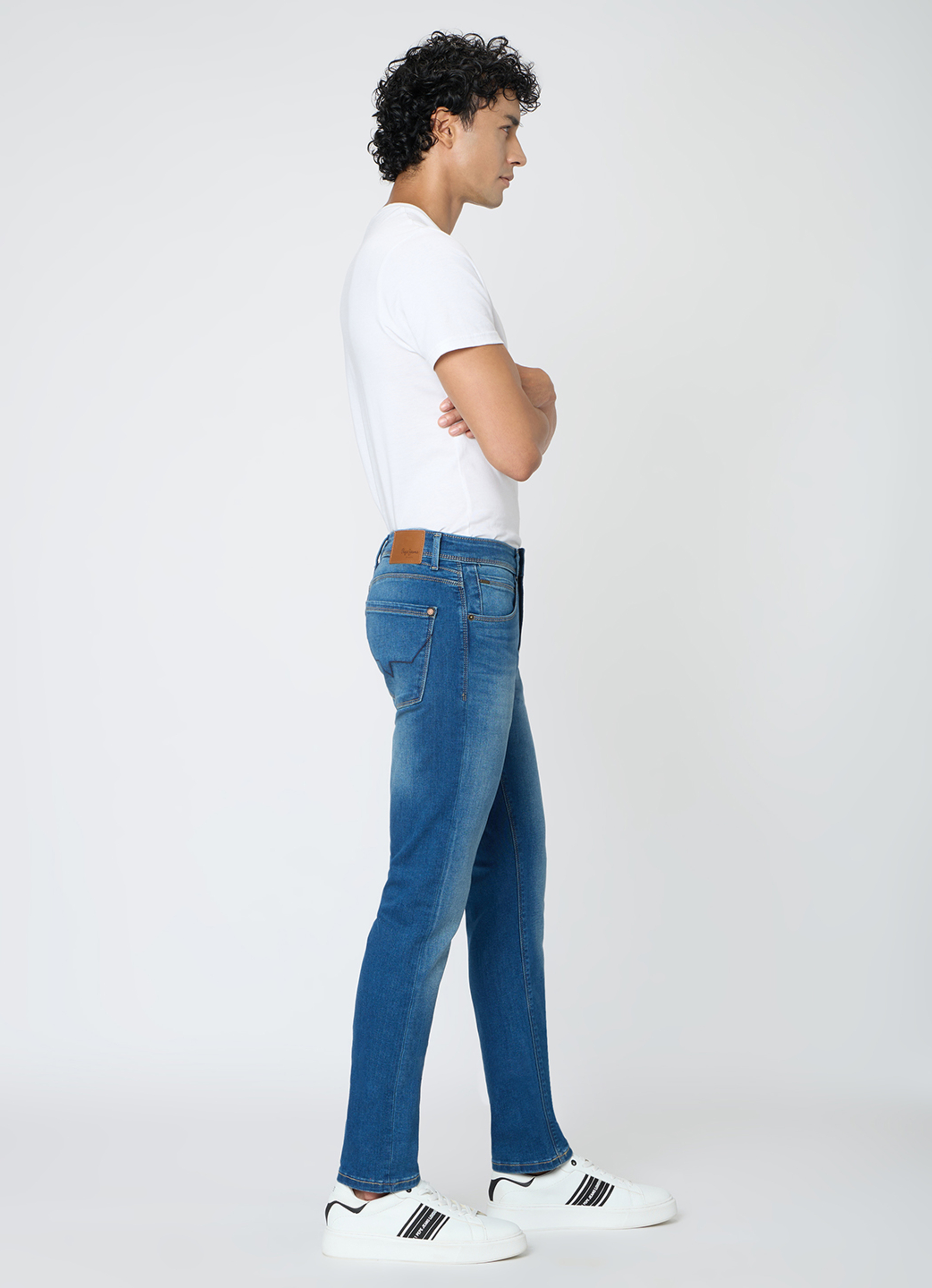 Men Blue Slim Fit Stretchable Jeans, , large image number 10