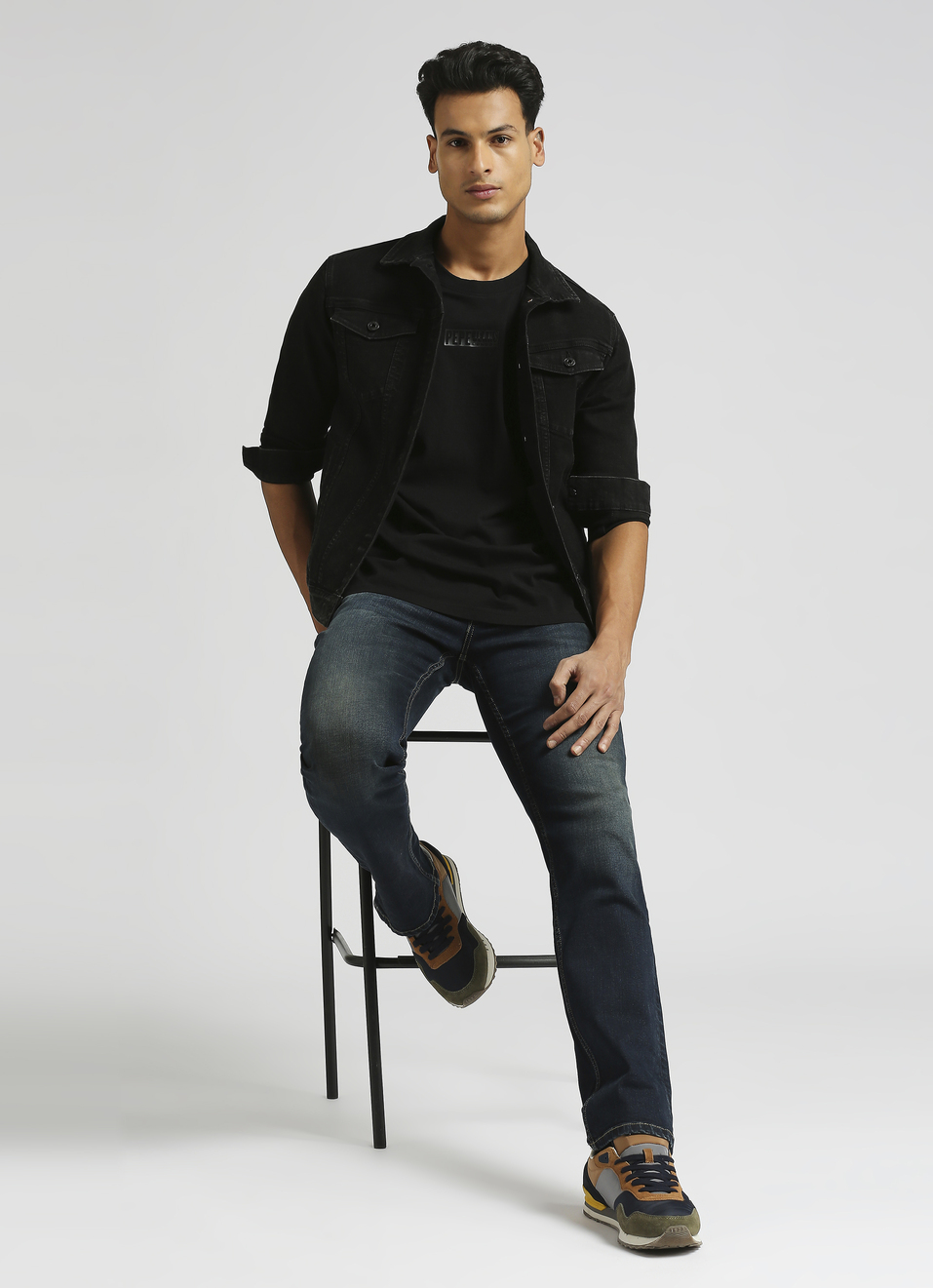 Black Logo Print Oversized Short Sleeve T-shirt, , large image number 5