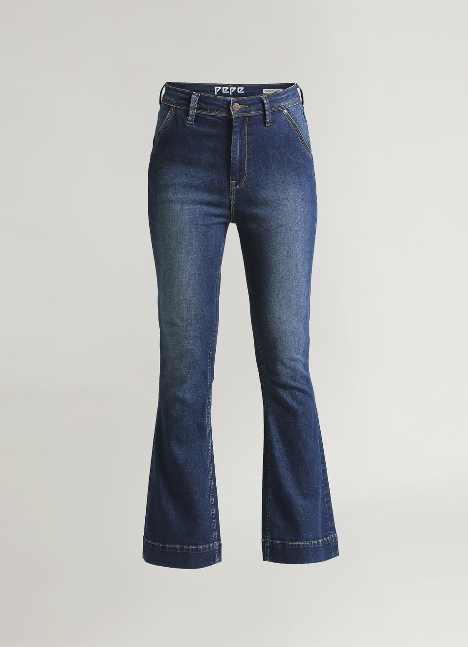 Dion Dark Blue High Waist Flare Jeans, , large image number 6