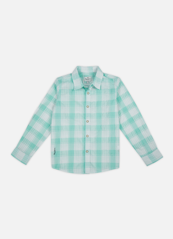 Boys Blue Check Full Sleeve Shirt