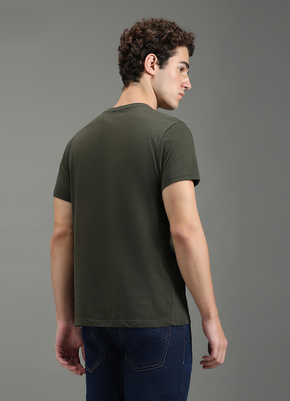 Men Green Graphic Slim Fit T-shirt, , large image number 6