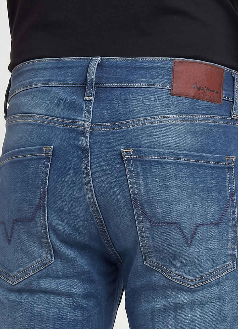 Men Blue Straight Fit Mid Rise Stretchable Jeans, , large image number 5