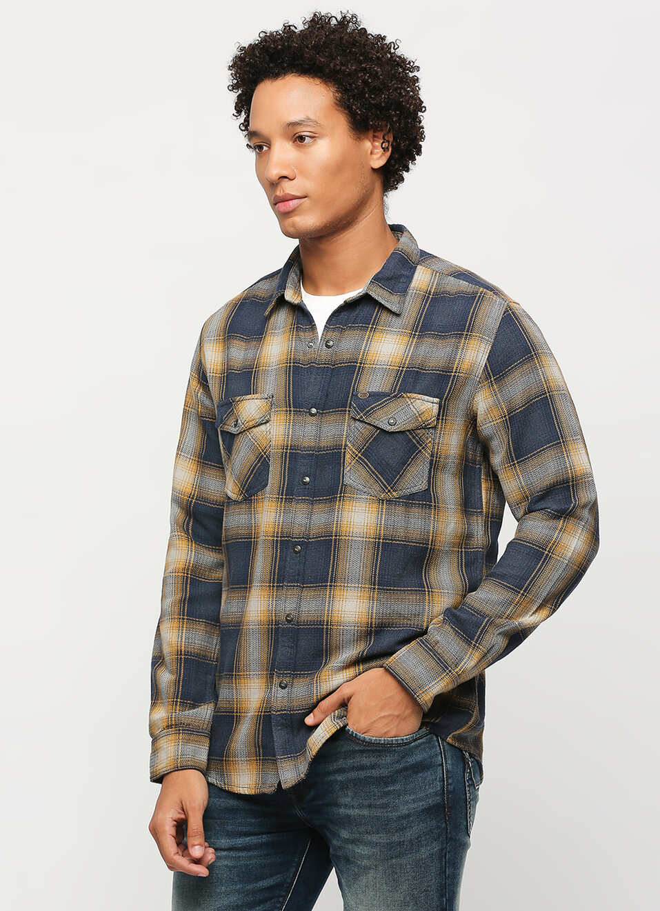 Brown Checks Long Sleeve Shirt, , large image number 3