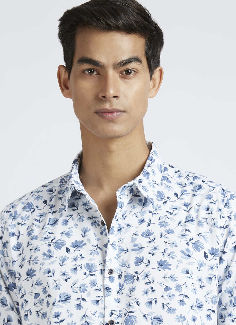 Blue Floral Print Full Sleeve Shirt, , large image number 4