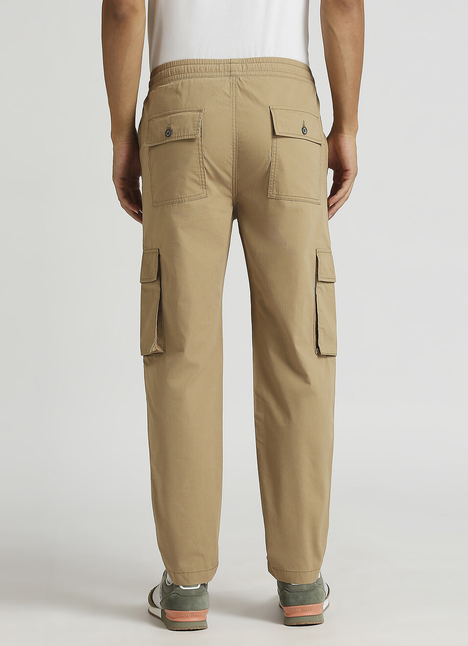 Brown Solid Cargo Pants, , large image number 3