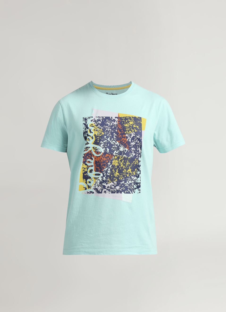Sea Green Typographic Tonal Puff Print Short Sleeve T-shirt, , large image number 6