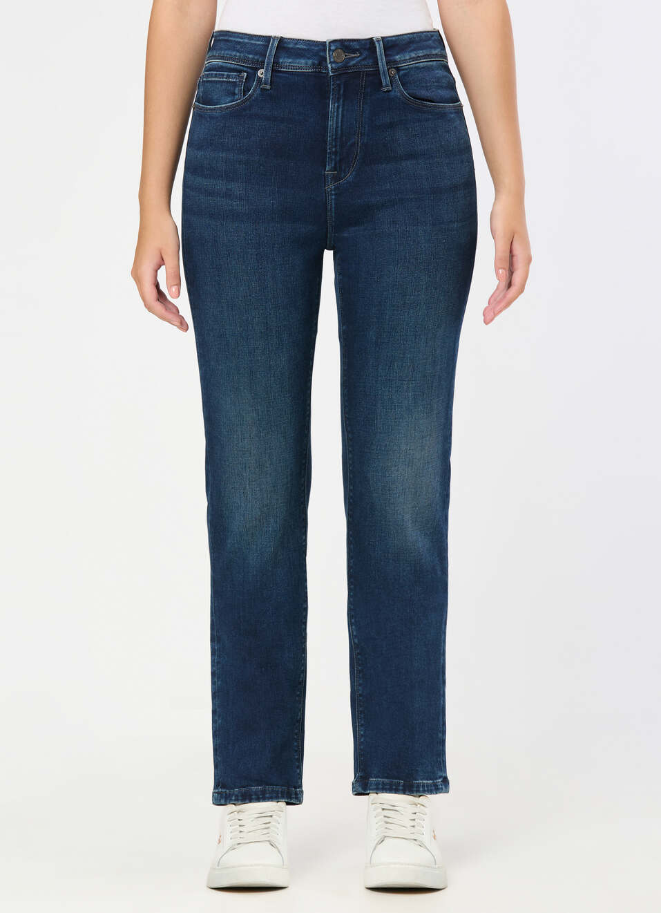 Women Blue Straight Fit High Rise Stretchable Jeans, , large image number 1