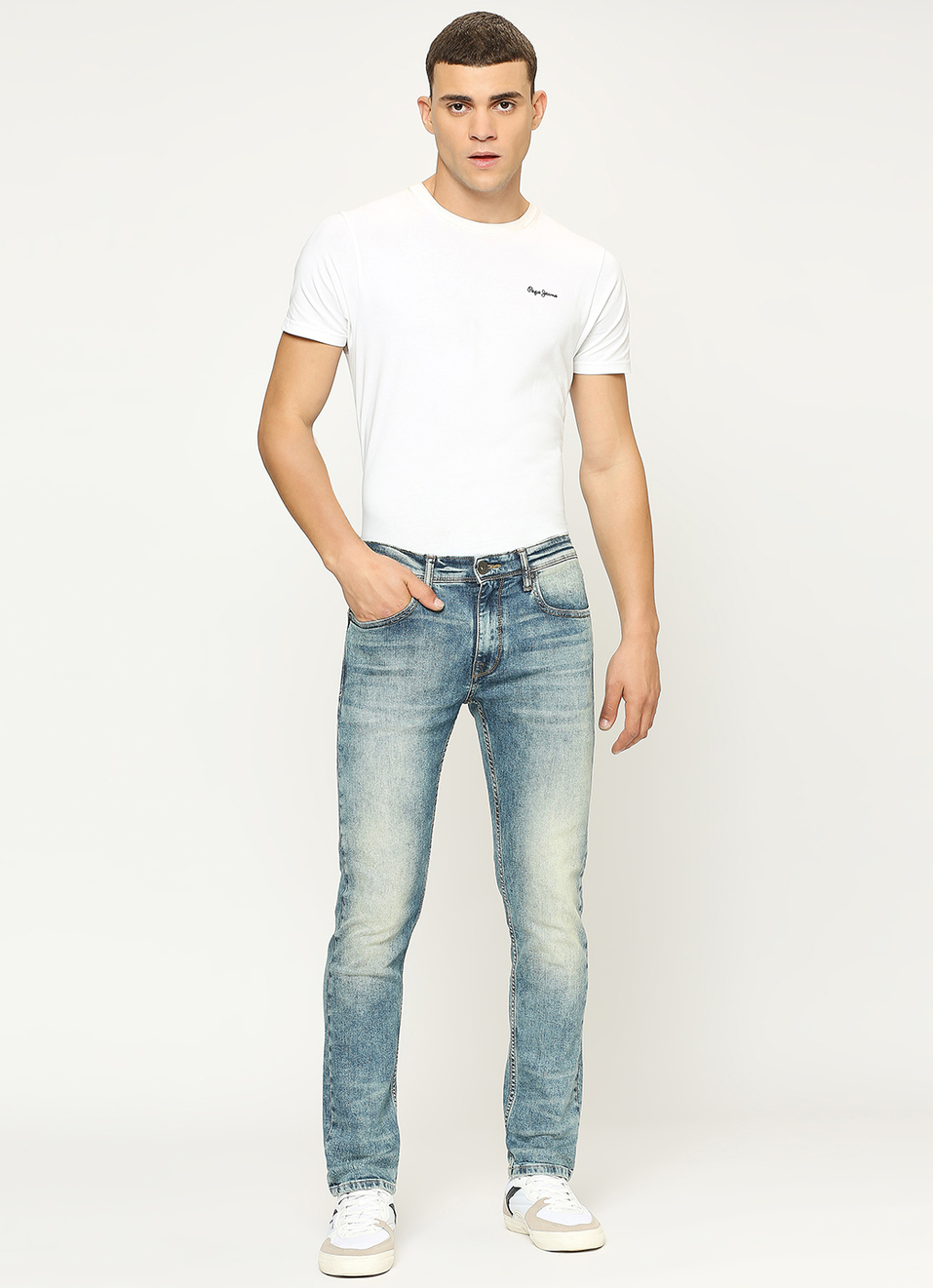 Tapered Vapour Fit Low Waist Jeans, , large image number 1