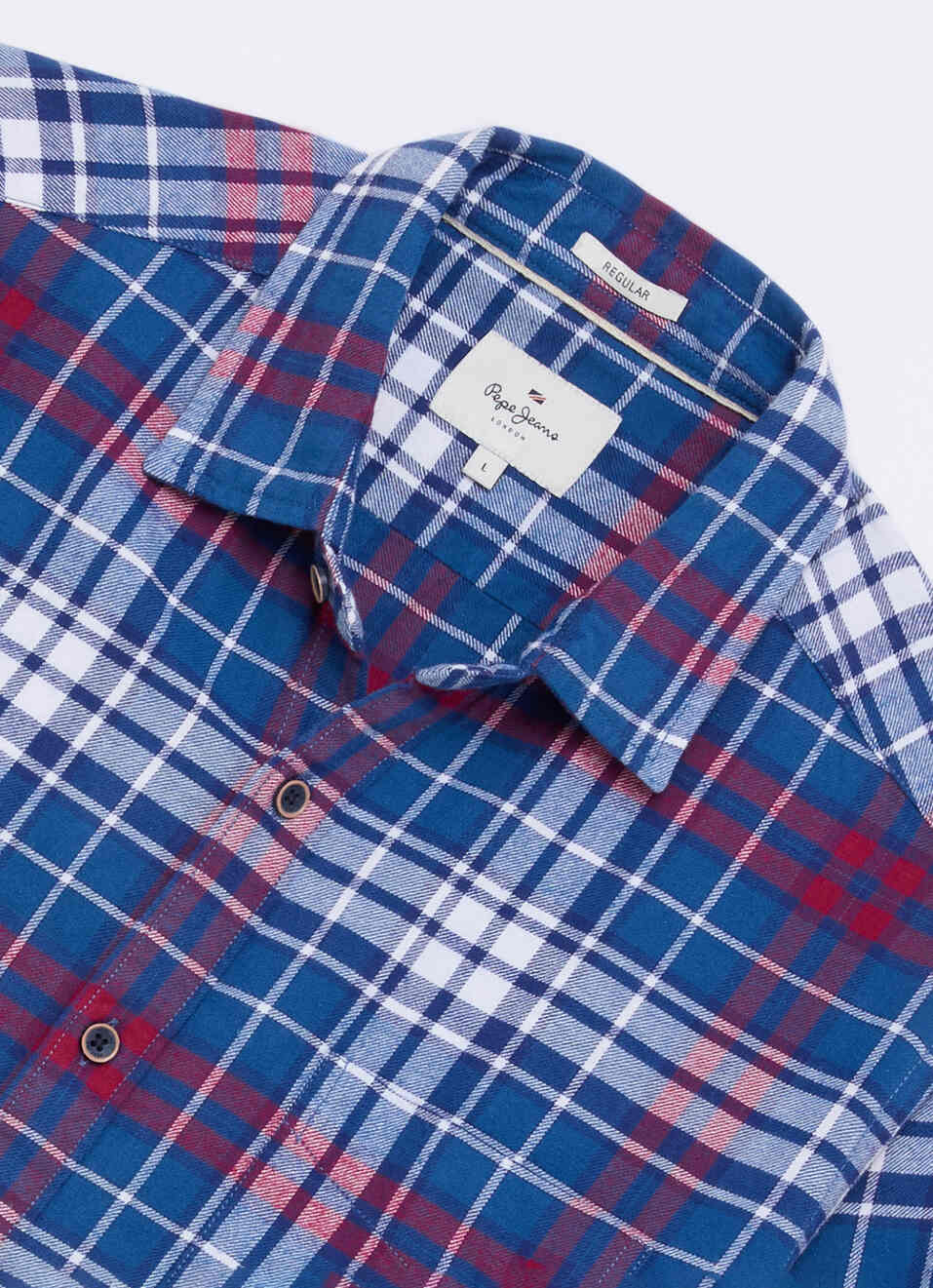 Men Blue Checked Brushed Long Sleeve Shirt, , large image number 6