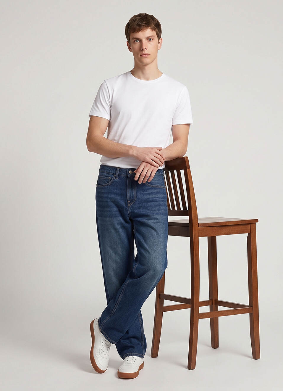 Men Blue Mid Rise Stretchable Jeans, , large image number 1