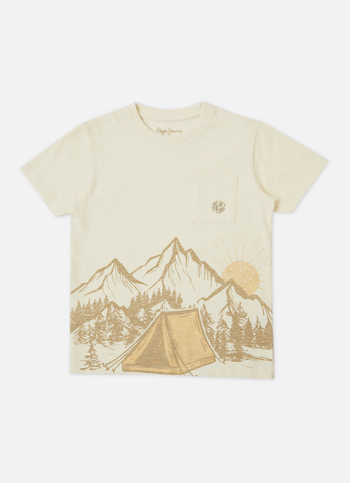 Boys Ivory Graphic Print Short Sleeve T-shirt