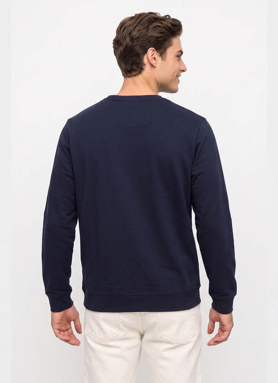 Men Blue Placement Print Full Sleeve Sweatshirt, , large image number 2