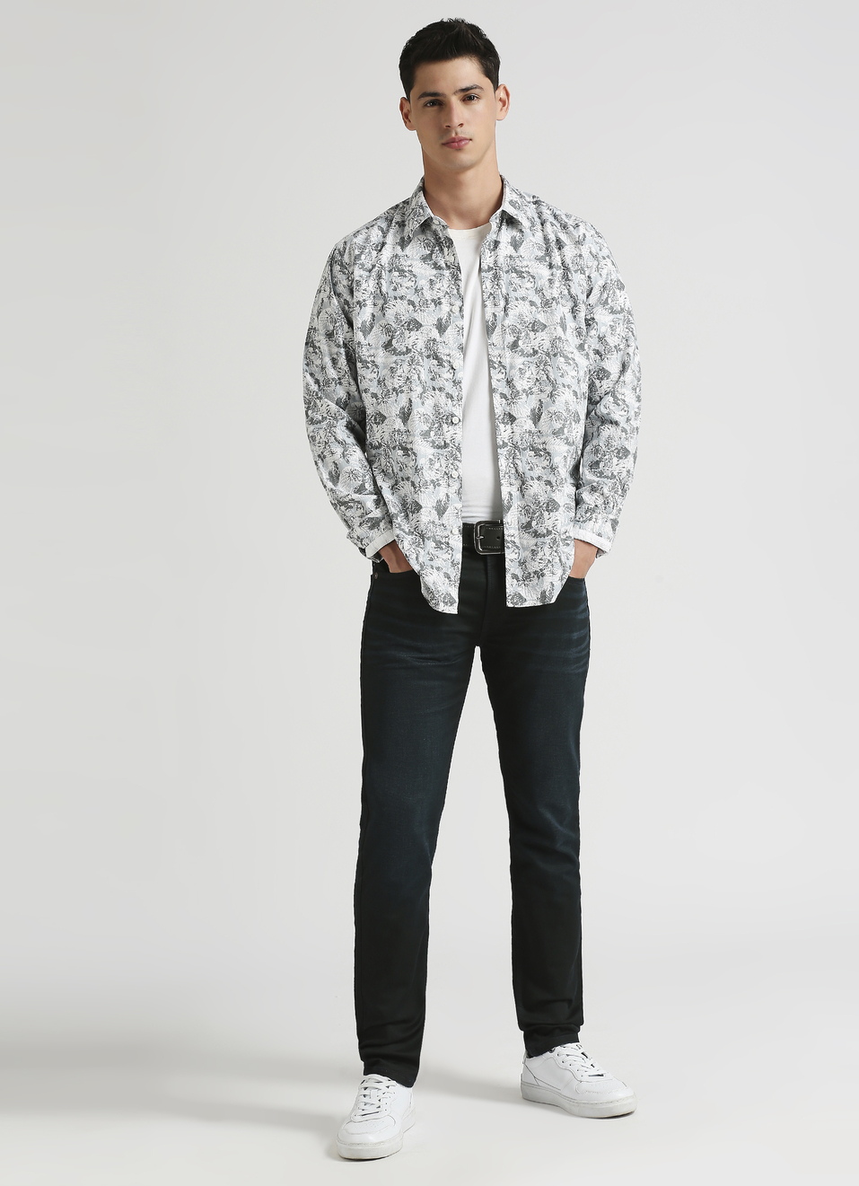 Mint Tropical Print Premium Long Sleeve Shirt, , large image number 5