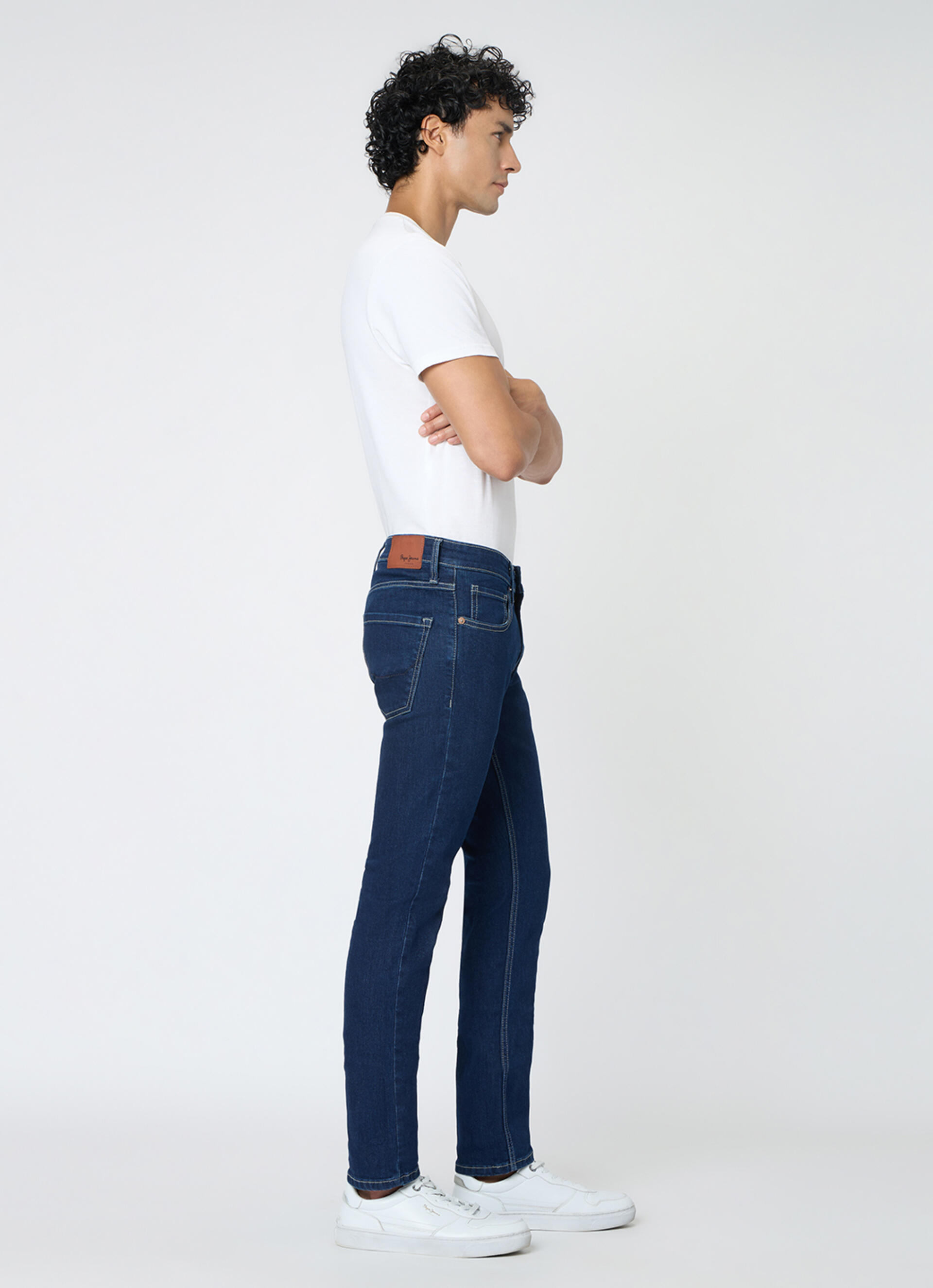 Men Blue Slim Fit Stretchable Jeans, , large image number 10